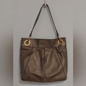 Vintage Coach bronze shoulder bag purse.